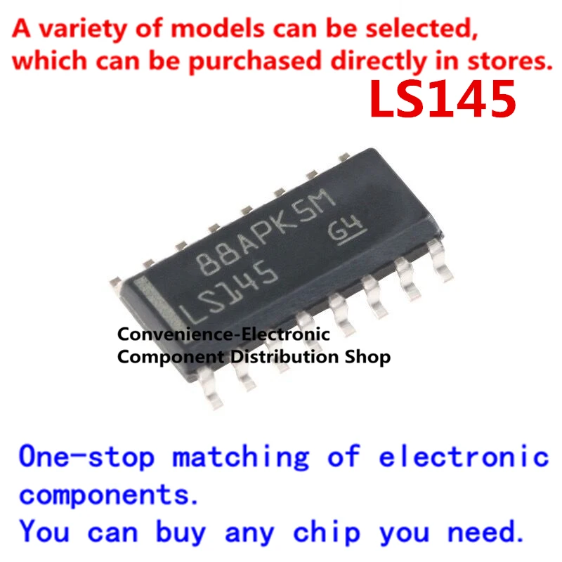 

5PCS/PACK LS145 SOP 74LS145 SMD Patch SN74LS145DR SOIC-16 logic chip BCD to decimal decoder