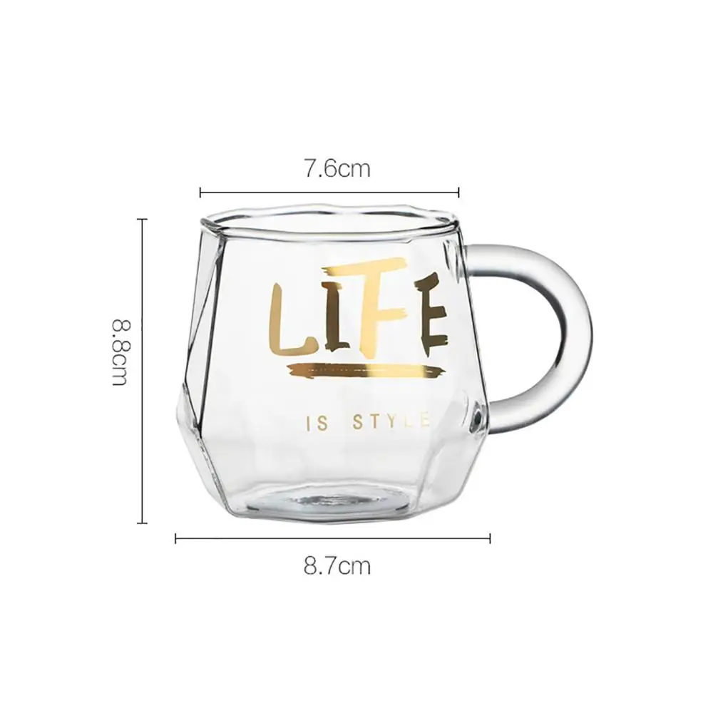 Толстые стеклянные молочные кружки кофейные для завтрака бытовые термостойкие