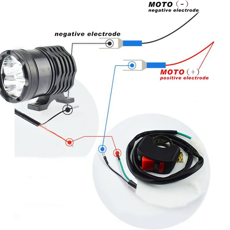 12v 40w мотоциклетные фары LED мото вспомогательные рабочие огни 6000k супер яркие