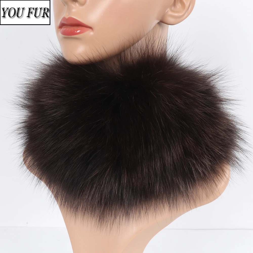 

2023 New Winter Ladies Real Fox Fur Scarf Fur Wraps Women Ring Fox Fur Scarves Neck Warmer Elastic Lady Natural Fur Headbands