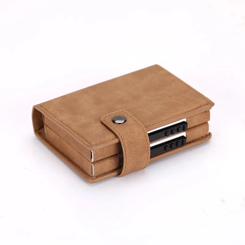 

Wallet id badge holder 2020 new dual card aluminum alloy card box wallet anti-theft credit card holder RFID credit card