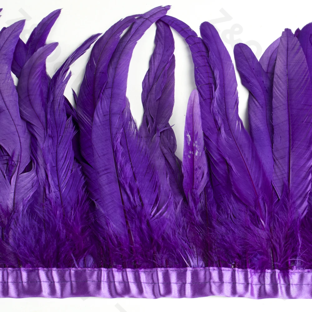 Натуральный пурпурный хвост петуха 8 14 дюймов 2 метра ткани края сделай сам для