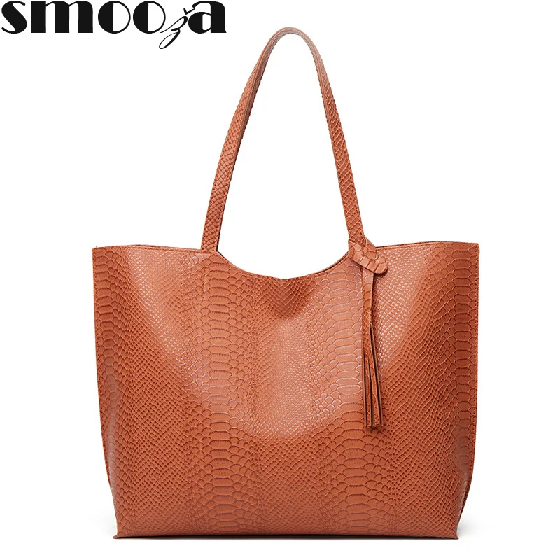 Женская сумка через плечо SMOOZA кожаная с серпантином модная женская сумка-тоут на