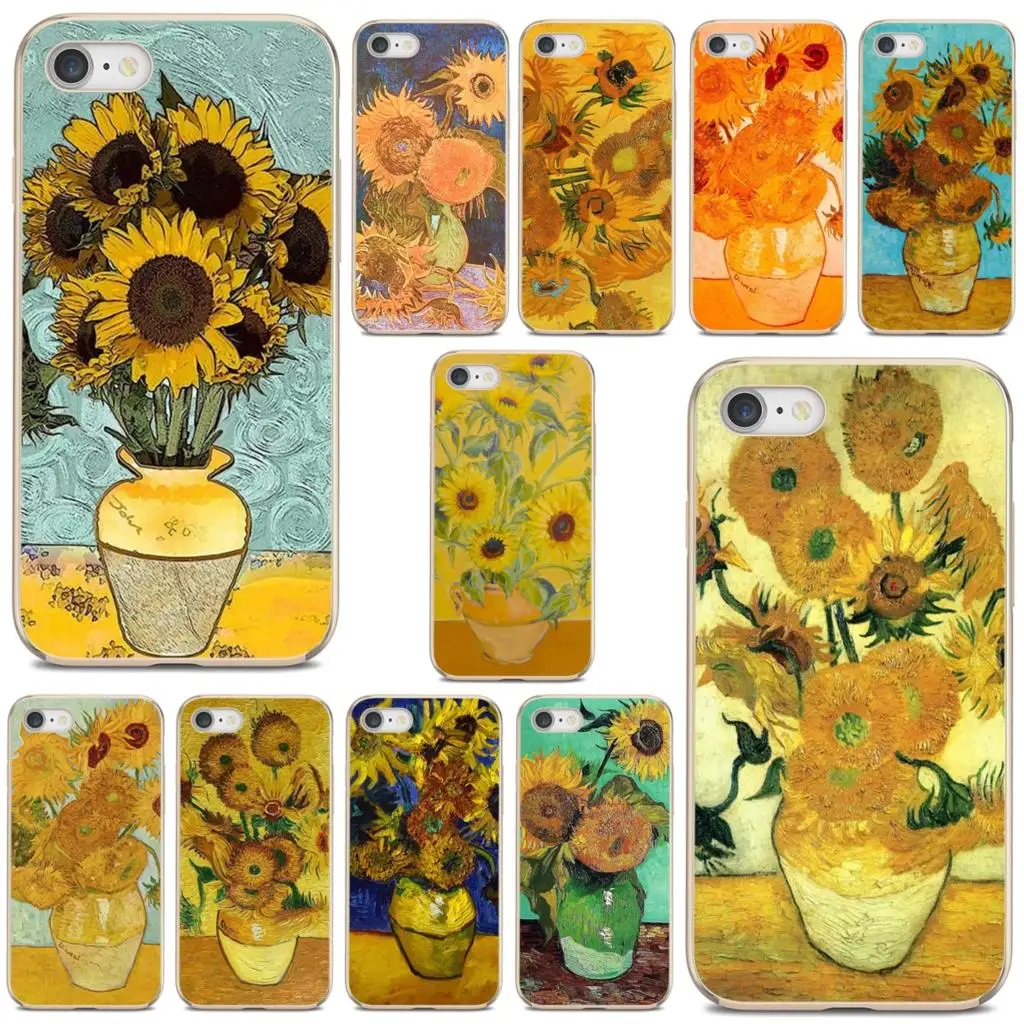 

Silicone Case Cover Van Gogh Sunflowers oil painting For iPhone 10 11 12 13 Mini Pro 4S 5S SE 5C 6 6S 7 8 X XR XS Plus Max 2020