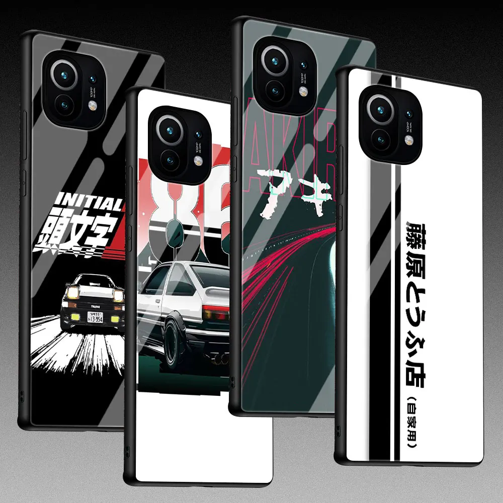

Initial Takumi 86 Case For Mi 11 10T Pro 10 Lite 5G Note 10 Phone Couqe 9T CC9 CC9E 11i 11 Ultra Tempered Glass Cover Capa