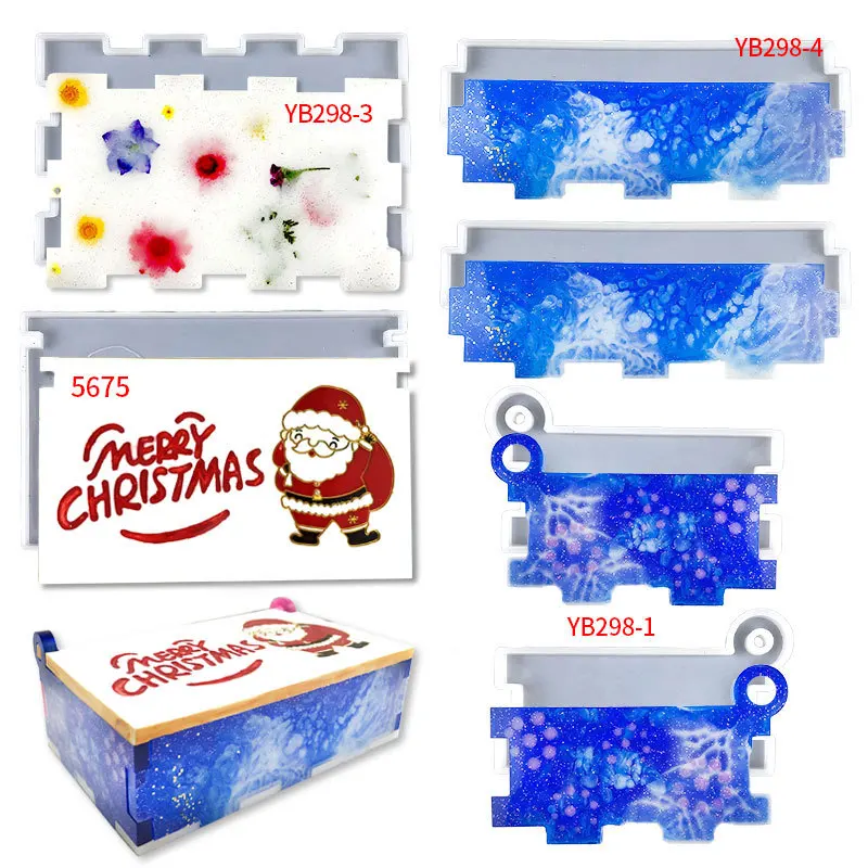 

DIY Christmas Domino Storage Box Resin Mould Storage Box Jewelry Storage Box Epoxy Mould Crafts Making Accessories