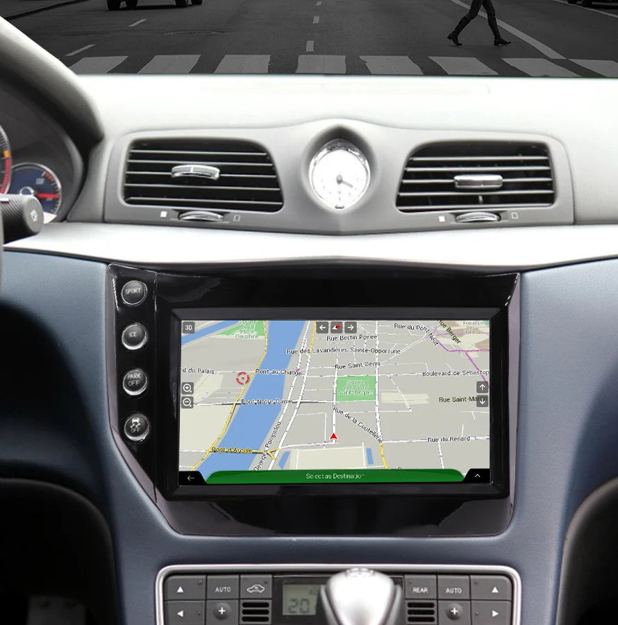 Android 8,1 9 дюймов PX6 автомобильный мультимедийный плеер для Maserati 4+ 64G Tesla стиль авто стерео видео gps навигация плеер 2007