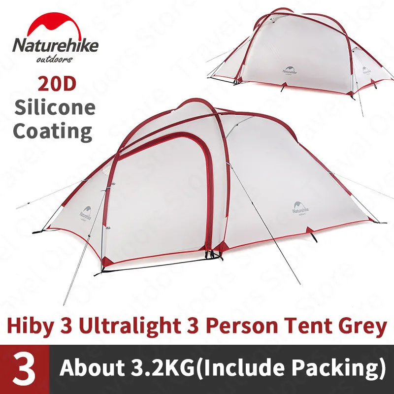 Палатка Naturehike Hiby туристическая для 3 4 человек ульсветильник Кая семейная палатка