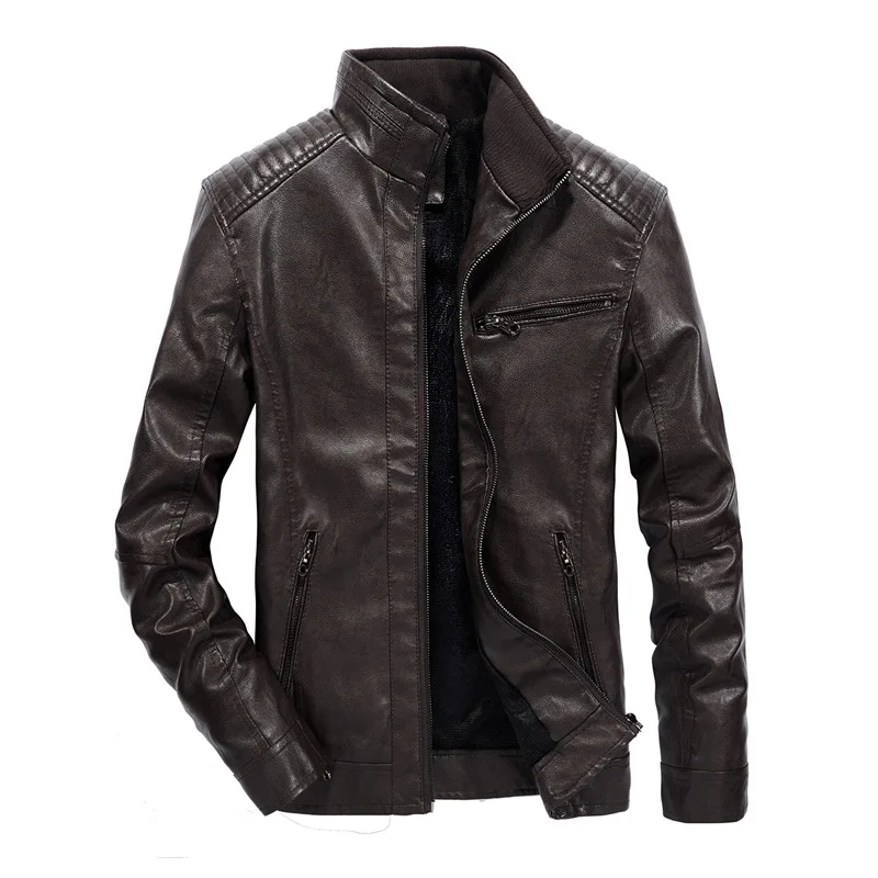 Мужская мотоциклетная куртка из искусственной кожи повседневная байкерская 2021 |