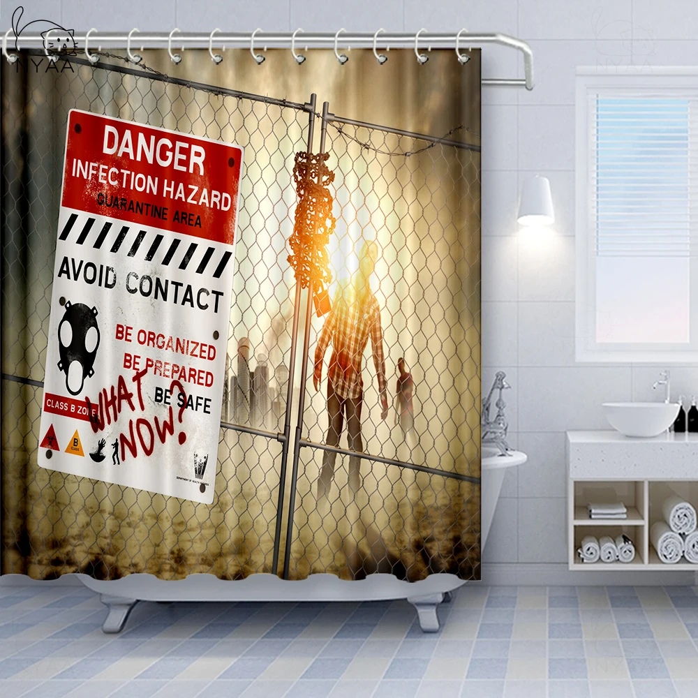 Vixm Zombie Декор занавески для душа мертвецы ходячие темные опасности страшная сцена