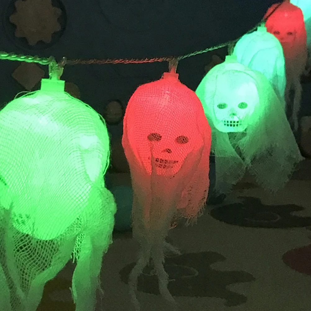 Светодиодная гирлянда на Хэллоуин белая пряжа призрачный череп декоративные