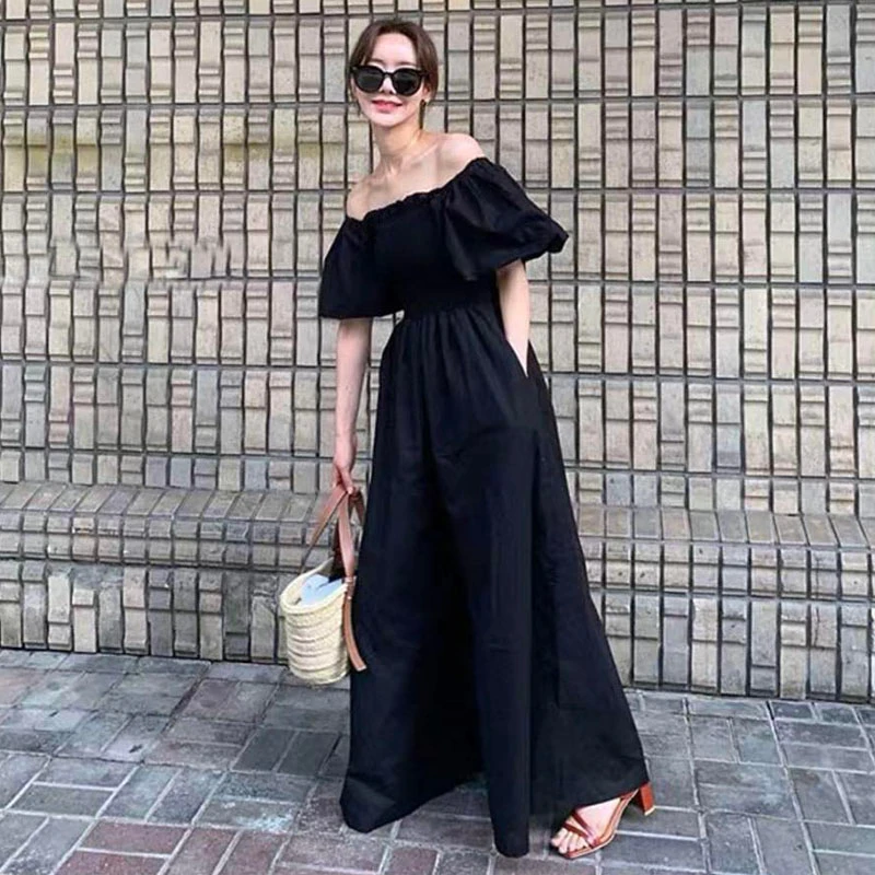 Женский свободный комбинезон VGH элегантный с квадратным вырезом коротким