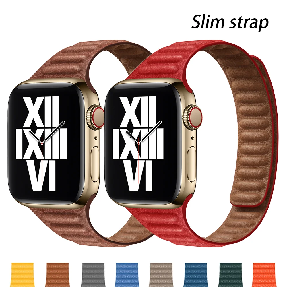 

Тонкий ремешок для apple watch band 44 мм 40 мм, браслет для iwatch band 38 мм 42 мм с магнитной петлей, кожаная ссылка, apple watch series 6 se 5 4