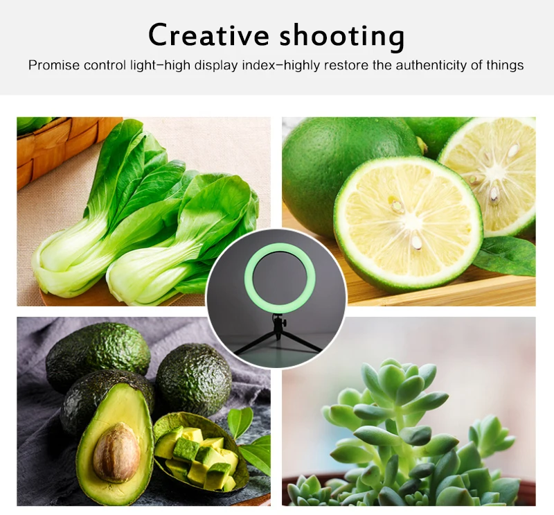 Кольцевой светильник 6000K RGB цветной затемняющий заполняющий фотографический