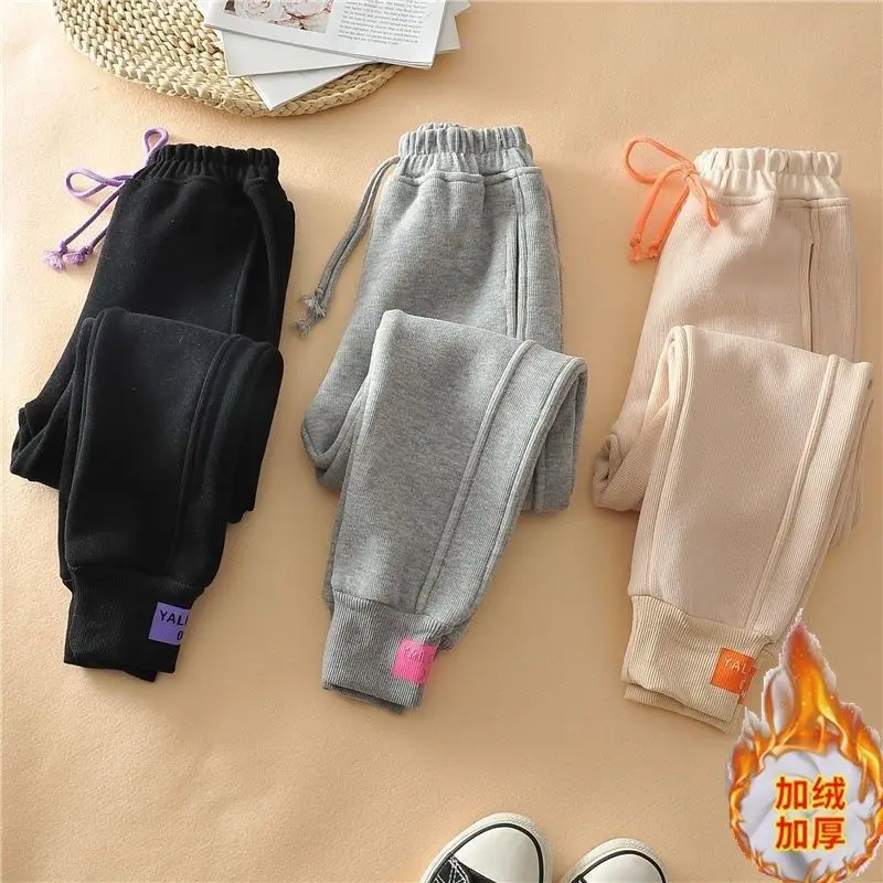 

Winter Plus Velvet Casual Pants Women's New Loose Harem Trousers Thickened Female Casual Sports Pants All-Match Ladies Trousers