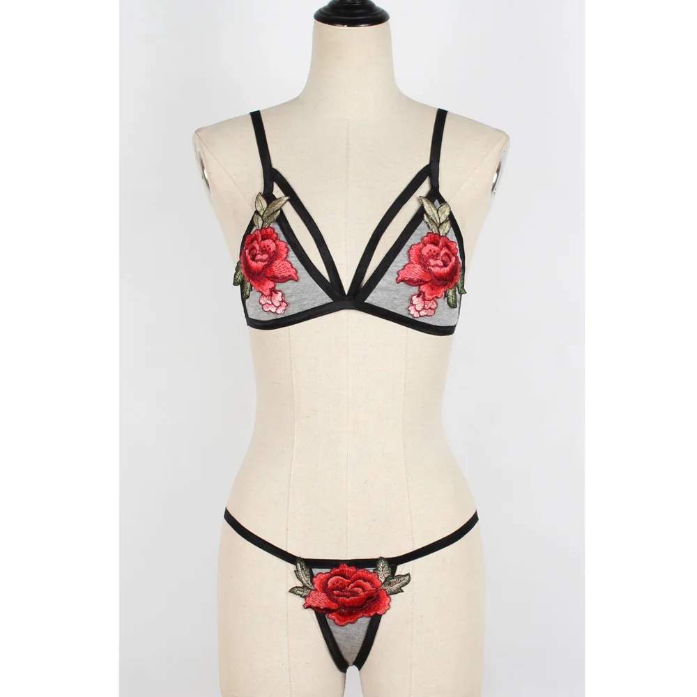 2019 женский сексуальный бюстгальтер с цветочным рисунком и стринги нижнее белье