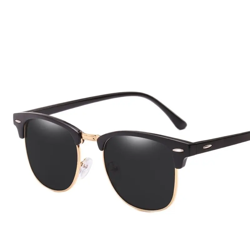 

Square Sunglasses Men and Women Brand Designer Semi-frameless Sun Glasses Retro Metal Glasses UV400 Oculos De Sol