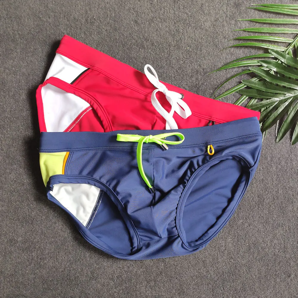 

Swimming Trunks With Push Pad 2021 Spring New Men's Swimwear Occident Fashion Color Matching Bikini Hot Spring Beach Surf Sport