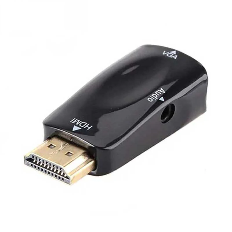 Совместимому с HDMI штекер переходник на гнездо VGA 15-полый штифт адаптер аудио