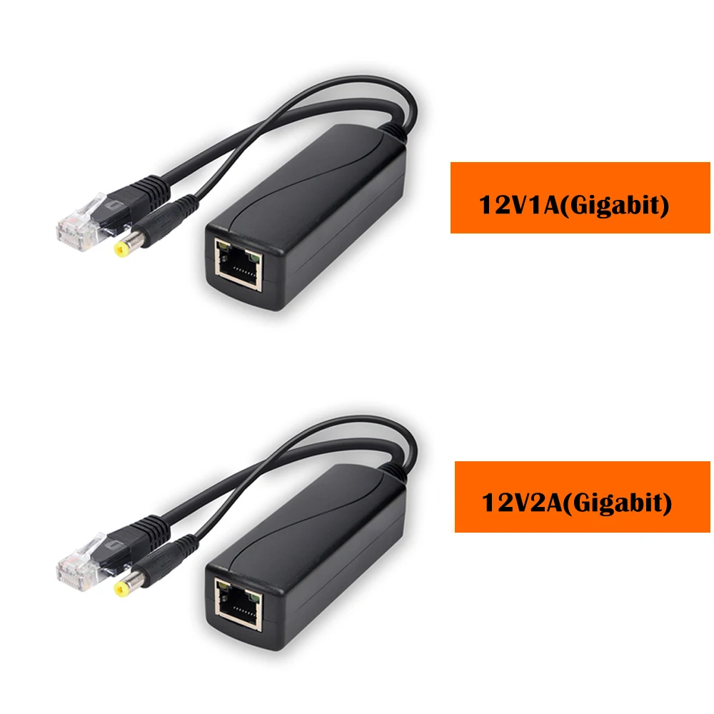 4pcs POE Splitter 48V to 12V/1A /2A Output Adapter Injector Connector IEEE802.3af/at 1000M for IP Camera | Безопасность и защита