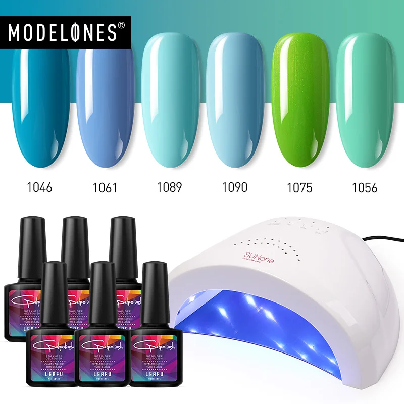 Modelones 7 шт/лот комплект инструментов для маникюра со светодиодной лампой