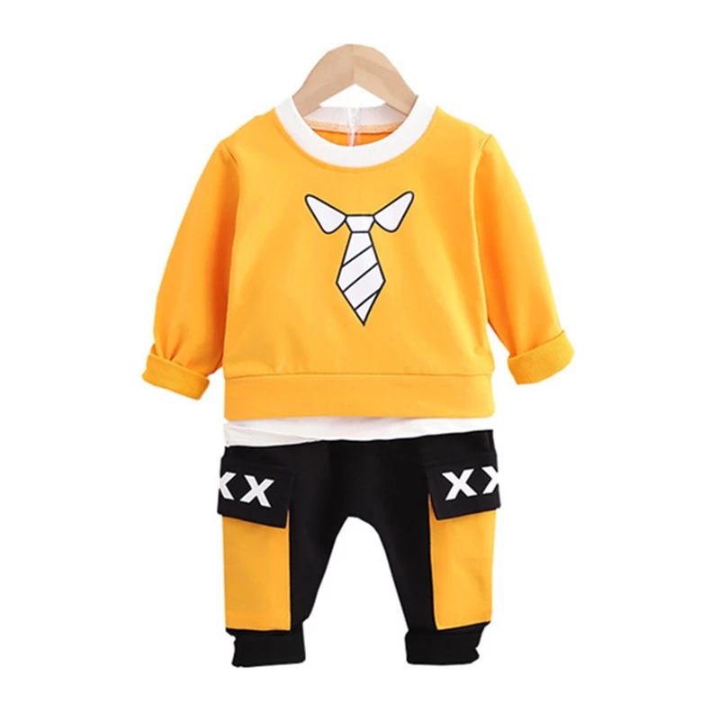 

Children Casual Suit Clothes Autumn Boy Halloween Splicing Long-Sleeved Sweater Loose Overalls 2pcs/Set Boy Clothes Kid Clothes