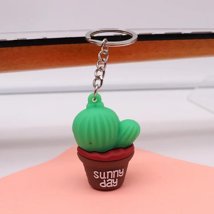 2020 креативное Моделирование Мини завод в горшке брелок мультфильм Кактус смола
