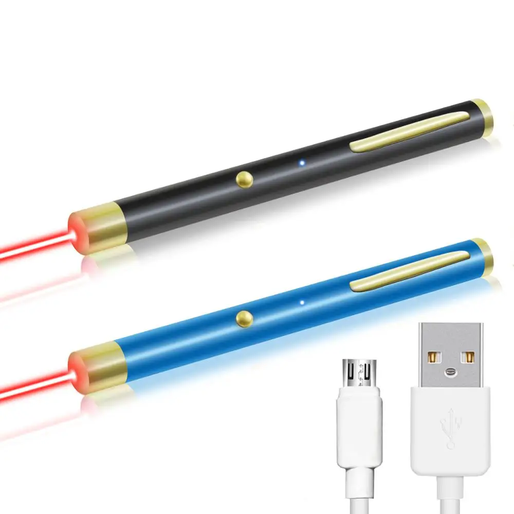 Красная лазерная указка CWLASER с зарядкой от USB 650 нм со встроенной литий ионной