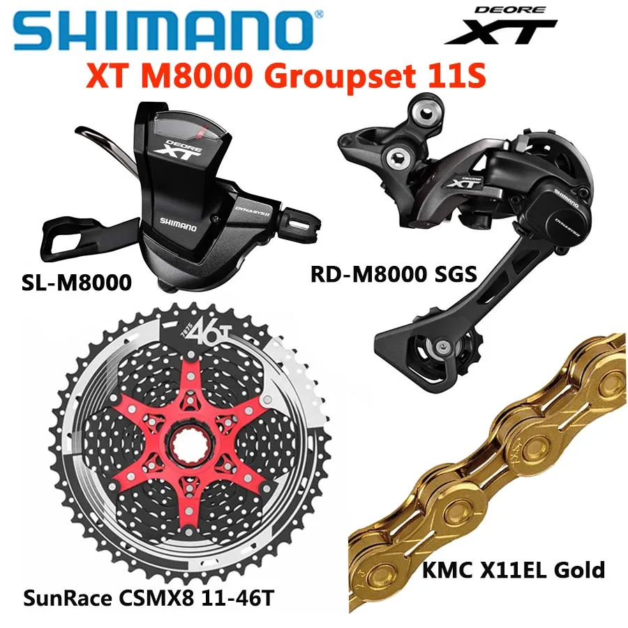 Shimano DEORE XT M8000 Группа Комплект MTB горный велосипед 1x11-Speed 46T 50T SL+ RD+ CSMX8+ X11EL M8000 переключатель заднего хода