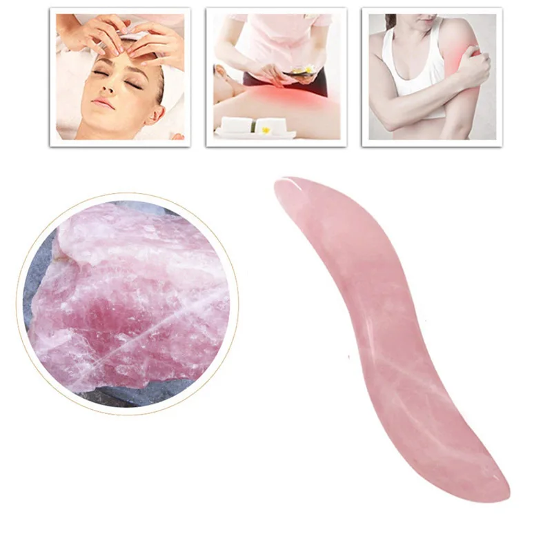 Роллер из розового кварца и нефрита S образная Доска Для Массажа Гуаша яиц яйца