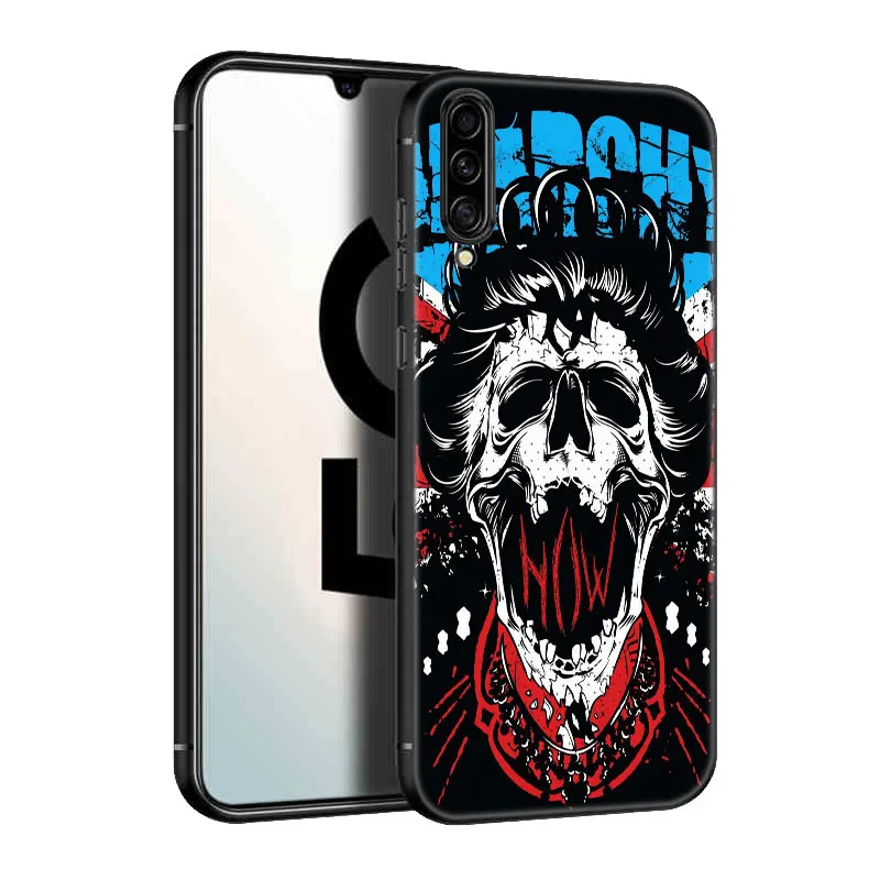 Чехол в стиле панк-рок с черепом для Samsung Galaxy A13 A01 Core A03S A10 A20E A21 A30 A40 A41 A42 A82 A90 A6 A7 A8 A9