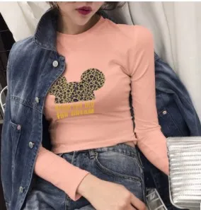 Футболка с Микки Маусом женская модная летняя одежда принтом из мультфильмов