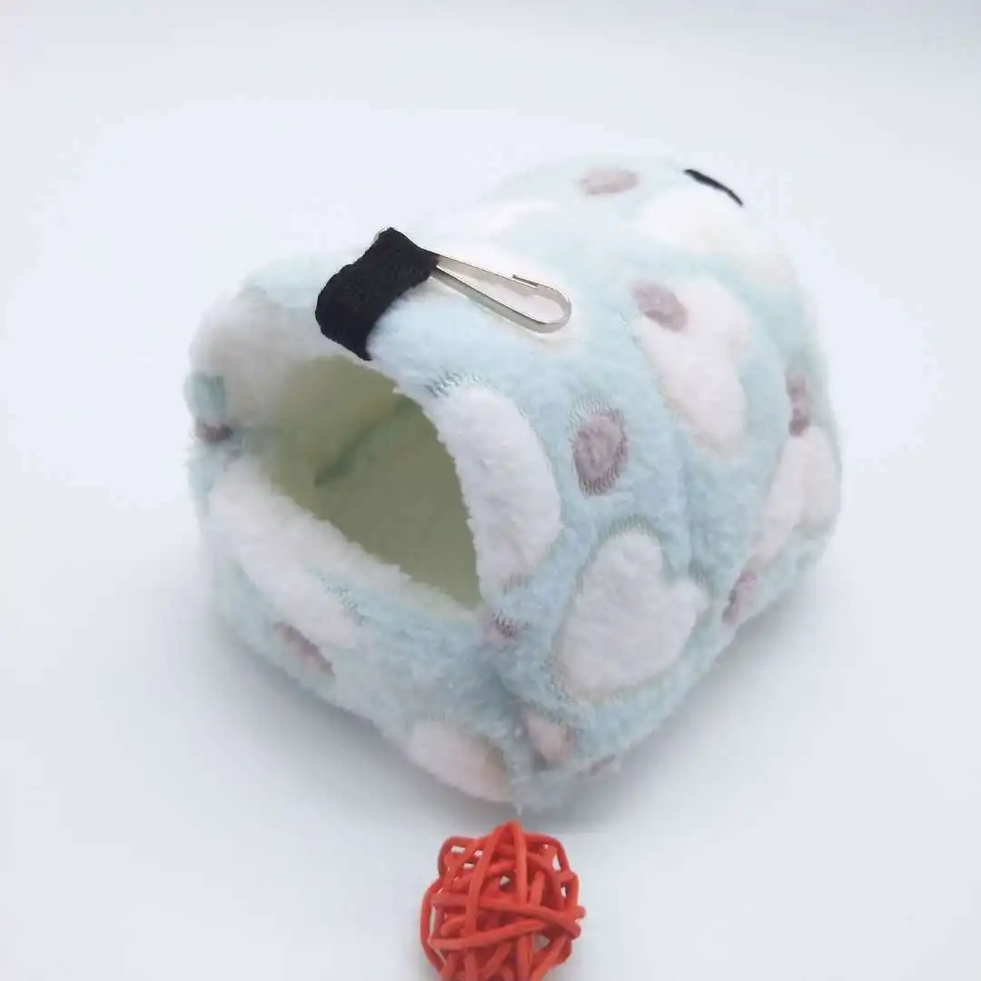 Blue heart Домашний хомяк, гамак, клетка, зимний теплый дом, плюшевая мягкая подвесная кровать для хомяка, белки, маленькой мышки, мини-животное, живое гнездо - Цвет: Blue heart