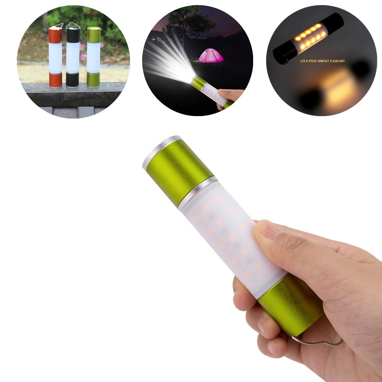

5pcs USB Rechargeable Hanging Flashlight Zoomable LED Mini Flashlight Outdoor Camping Night Light Tent Lamp Torch Power Bank