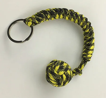 Black Yellow Открытый безопасности защиты черная обезьяна кулак стальной мяч для девушки подшипник самообороны строп ключ выживания - Цвет: Black Yellow