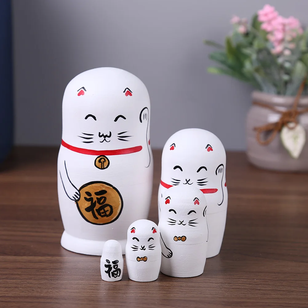 Деревянные русские вложенные куклы матрешки 1 комплект бабушки кукол гнездо из