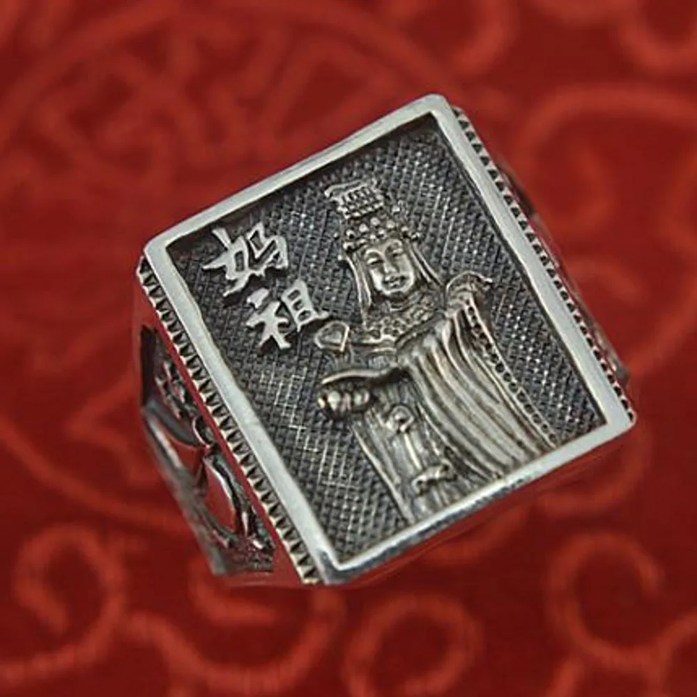 Ювелирные изделия 999 Стерлинговое Серебро Восстановленное древнее кольцо