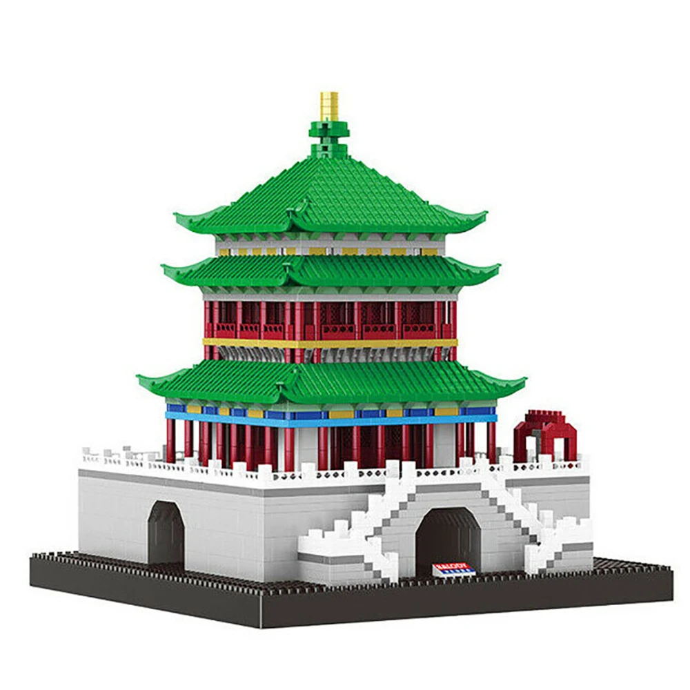 

2837Pcs Bell Tower Xi'an China Building Blocks DIY Educational Toys Ancient Oriental Architecture Micro Bricks for Kids Adults