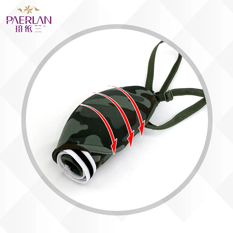 

PAERLAN Green Camouflage Female Sexy Bra Sets No Trace Vest-style Chest Gather Sexy Lingerie Front Buckle Without Steel Ring Bra