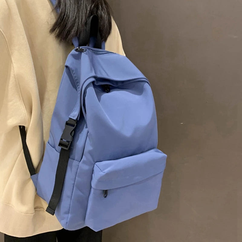 

2 Pcs High School College Student Waterproof Women Backpack Fashion School Bag Large Capacity Travel Bag Gray & Blue