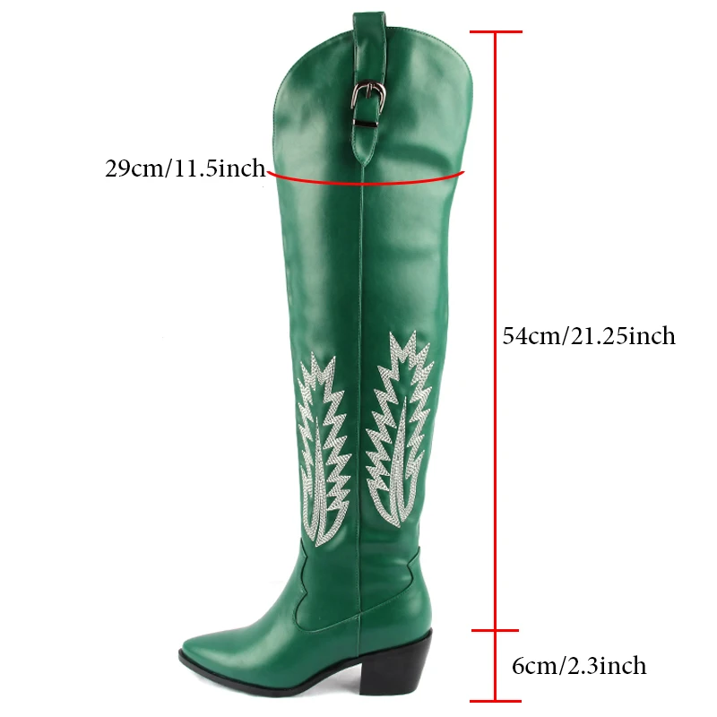 Женские ковбойские сапоги с острым носком на квадратном каблуке|Сапоги до