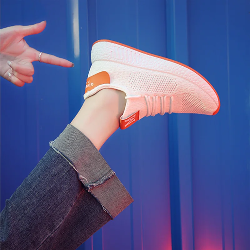 

Sneakers Women Shoes Casual Ladies Shoe Woman Lace-Up Mesh Light Breathable Female Tenis Shoes Breathable Walking Flat Shoes