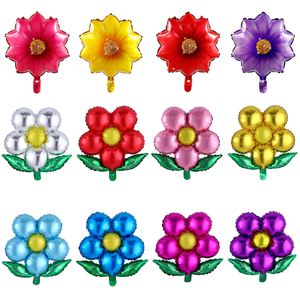 10Pcs Multi Flowers Balloons Foil Globes Pink Gifts For Girls Birthday Party Decoration Wedding Valentines Baby Shower Decor | Дом и сад