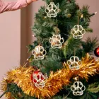 Модные персонализированные рождественские украшения в виде лап-собака, кошка и снег, украшение для домашних животных, подарок на Новый год, рождественские украшения