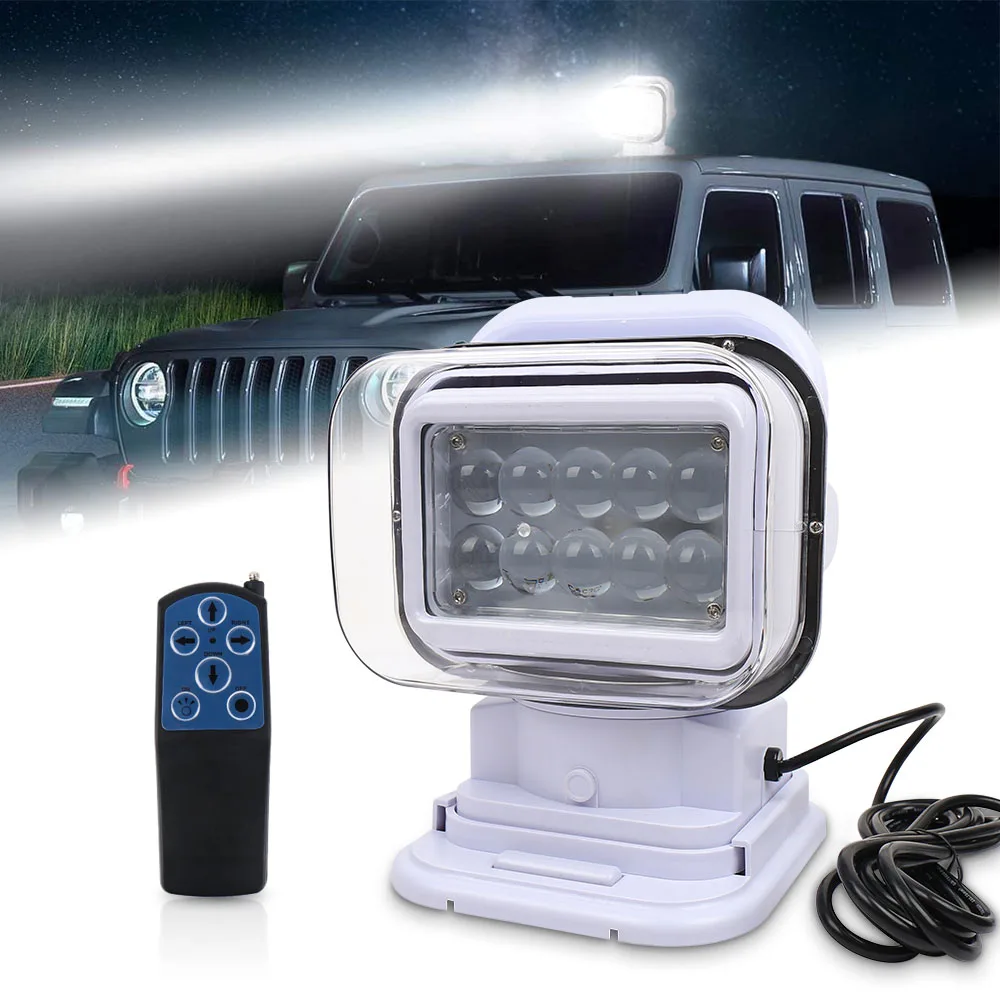 

Led Spotlight 360 Degree Wireless Remote Control For Truck Off-road 4x4 Boat 12/24v 7 Inch 60W Led Spot light Marine Search Ligh