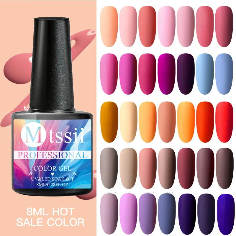 

Mtssii 8ml Matte Top Coat Color Nail Gel Polish Soak Off UV Led Gel Varnish Semi Permanent Varnish Nail Art