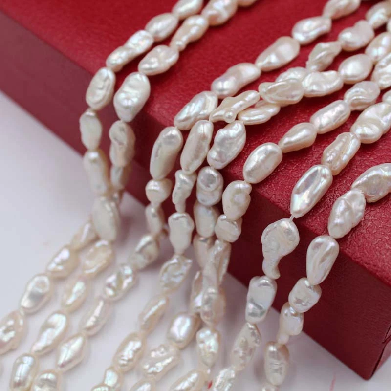 

Нестандартные серьги-подвески в стиле барокко с 100% натуральным пресноводным жемчугом, ожерелье, ювелирные изделия, бусины россыпью, 32 шт./нить 6 х10 мм