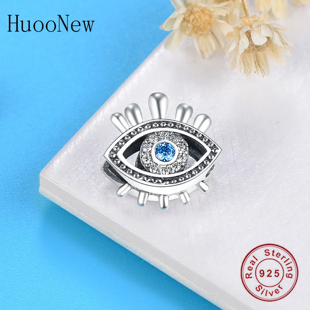 Браслет из серебра 2018 пробы с бусинами в форме глаза | Украшения и аксессуары