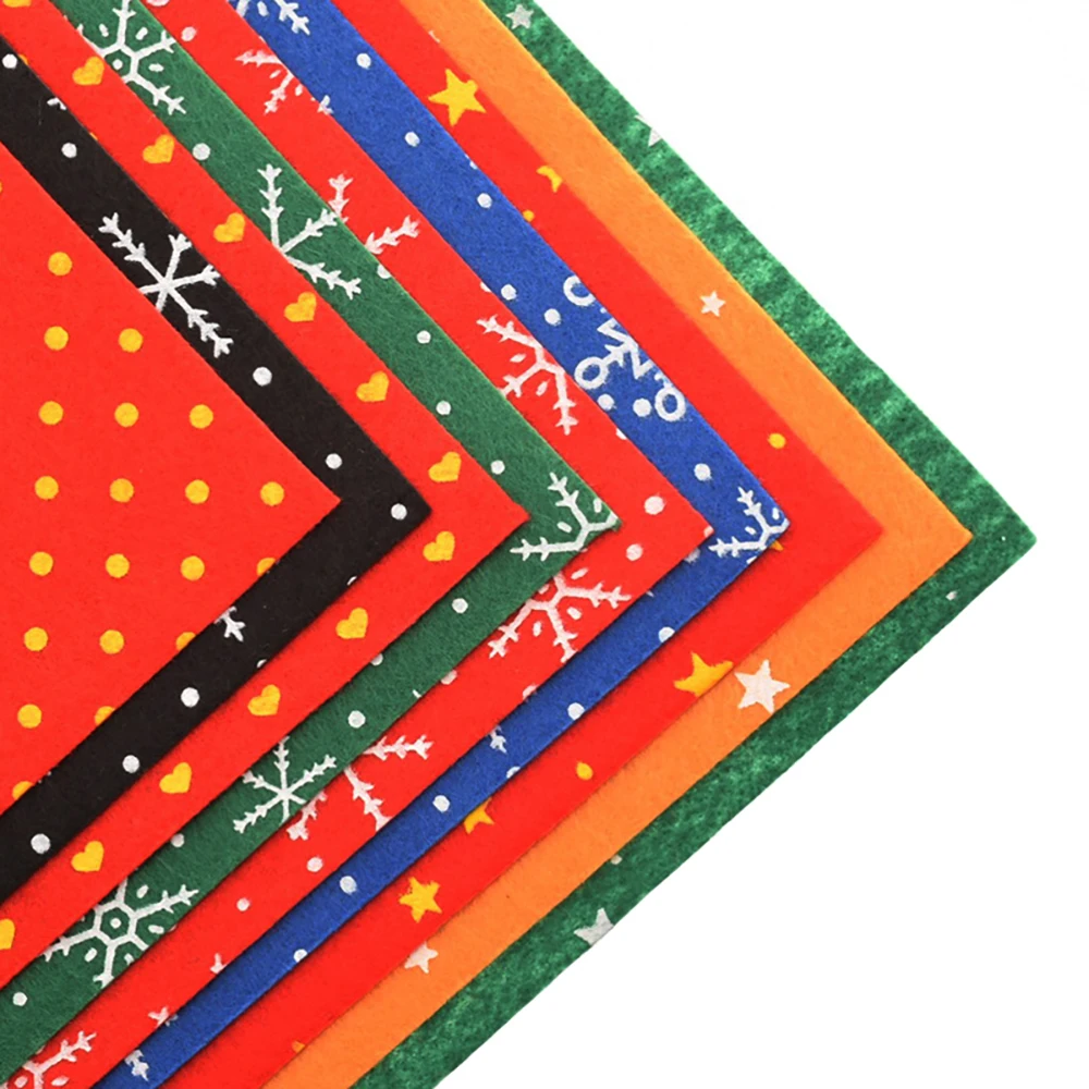 

Printed Polyester Nonwoven Felt Fabric,1mm Thickness,DIY Sewing Material,Christmas Series,For Toy/Doll/Crafts,9 Pieces,30x30cm