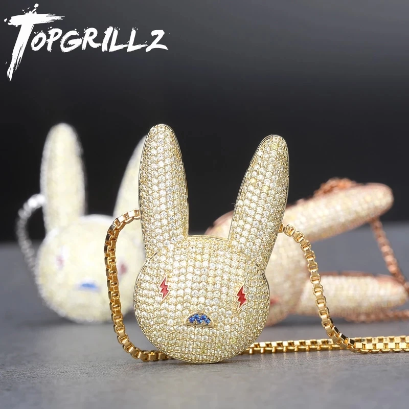Мужская и женская подвеска TOPGRILLZ Miami Bad колье кролик со льдом фианитом класса ААА